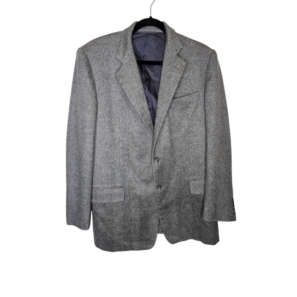 Vintage 100% Cashmere Neiman Marcus Hickey-Freeman Grey Blazer Custom Size Men's